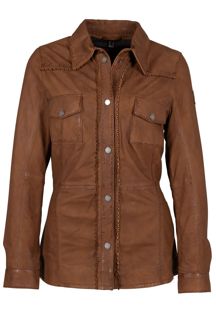 Mauritius Melodee RF Leather Jacket in Cognac