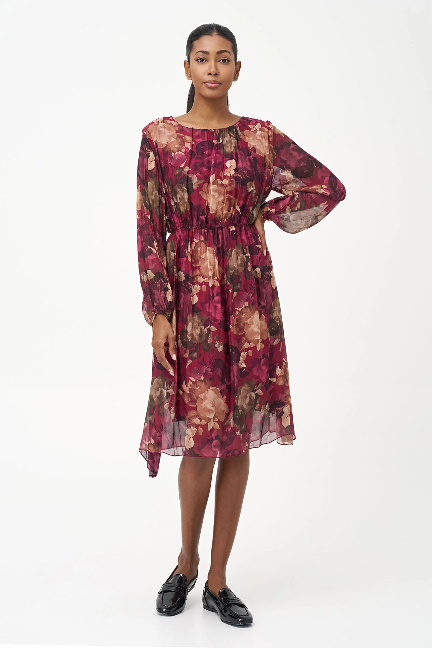 M Made In Italy Rose Print Dress