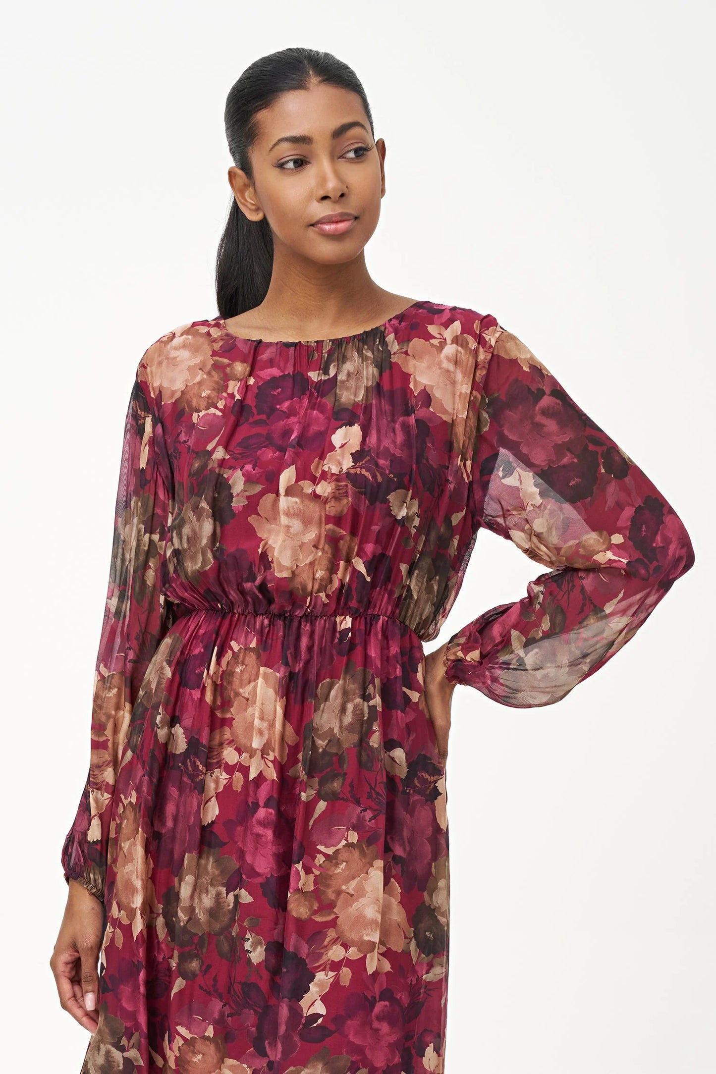 M Made In Italy Rose Print Dress