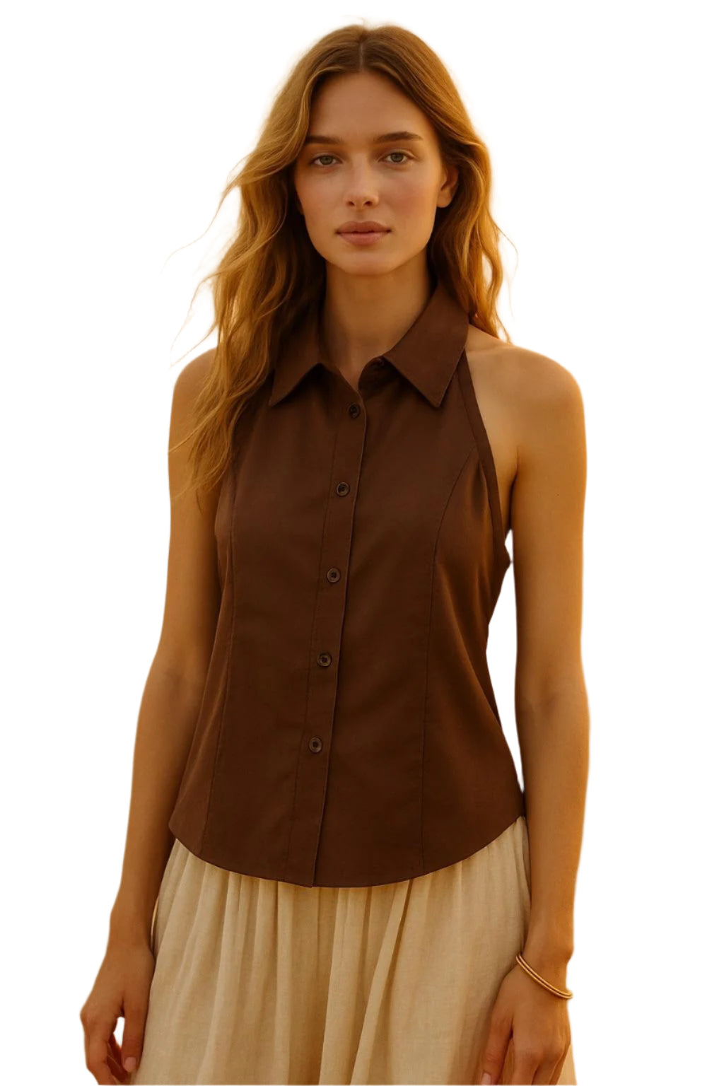 Garçonne Collared Vest Top