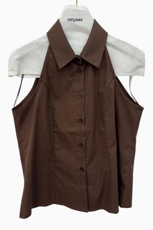 Garçonne Collared Vest Top