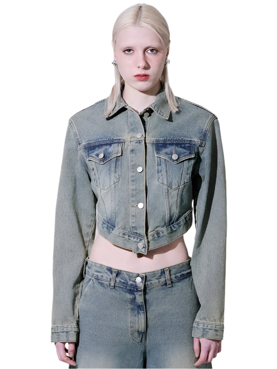 Clever Alice V Cutting Denim Jacket