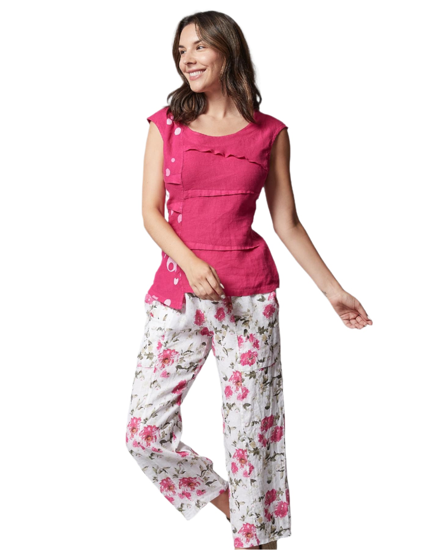 Inizio Structured Polka Dot Top in Multiple Colors