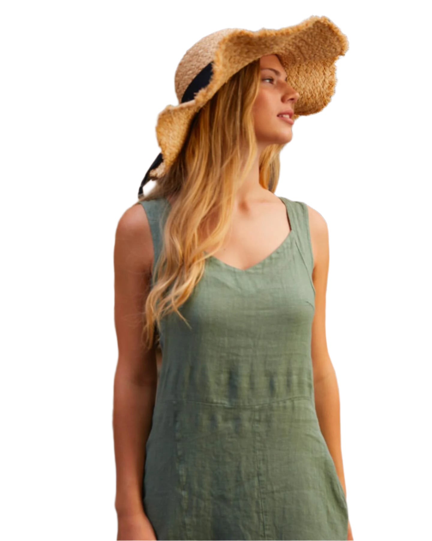 Inizio V-Neck Mini Dress in Chartreuse Only