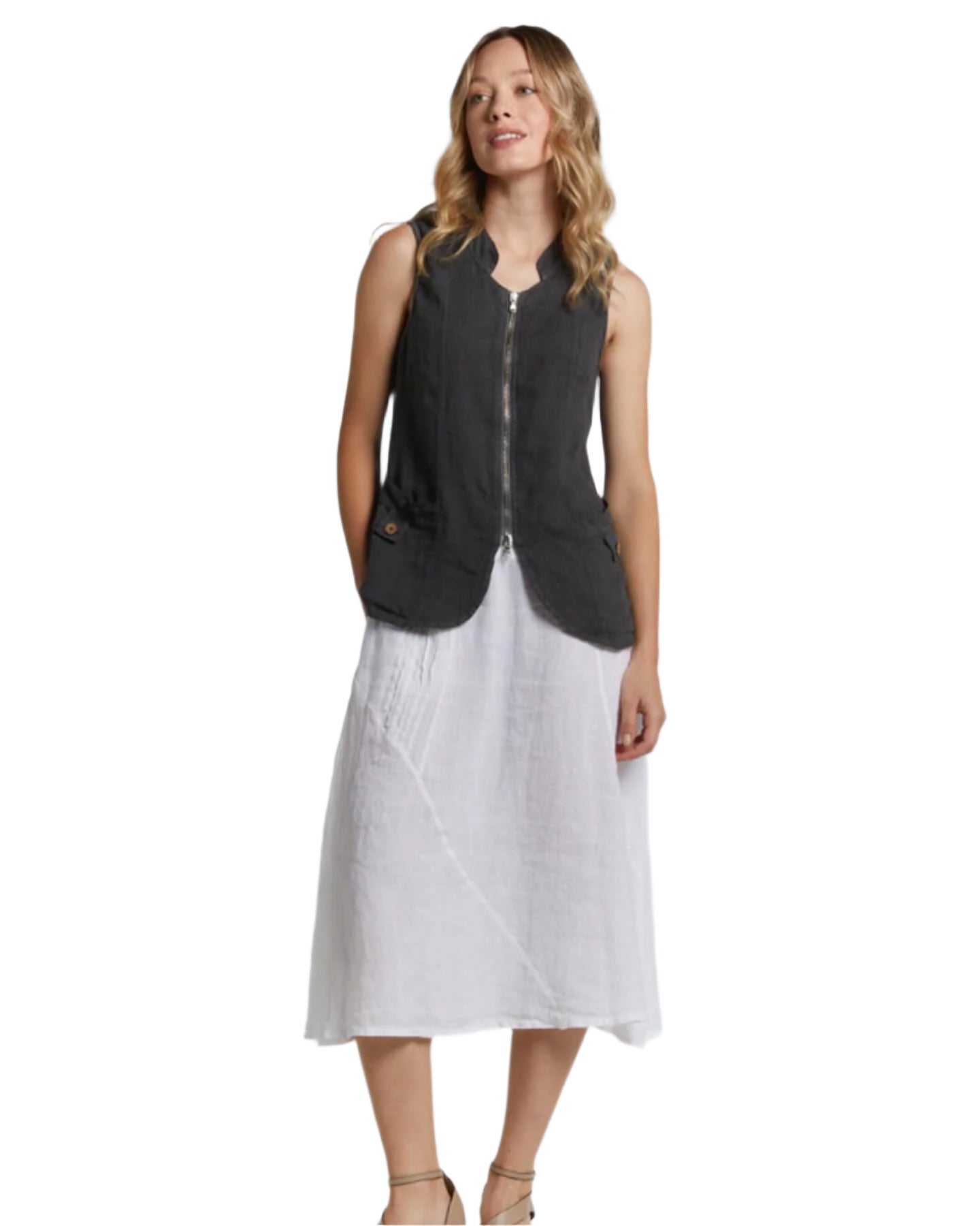 Inizio Linen Midi Skirt in Multiple Colors