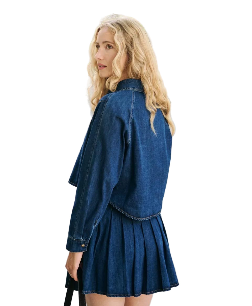 Clever Alice Cropped Denim Shacket