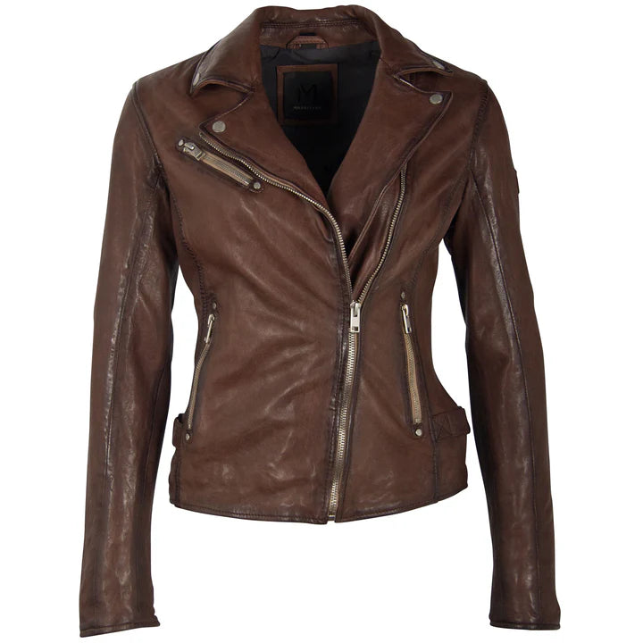 Mauritius Maysie RF Leather Jacket in Brown