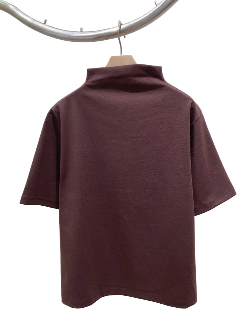 Clever Alice Mock Neck Short Sleeve Tee