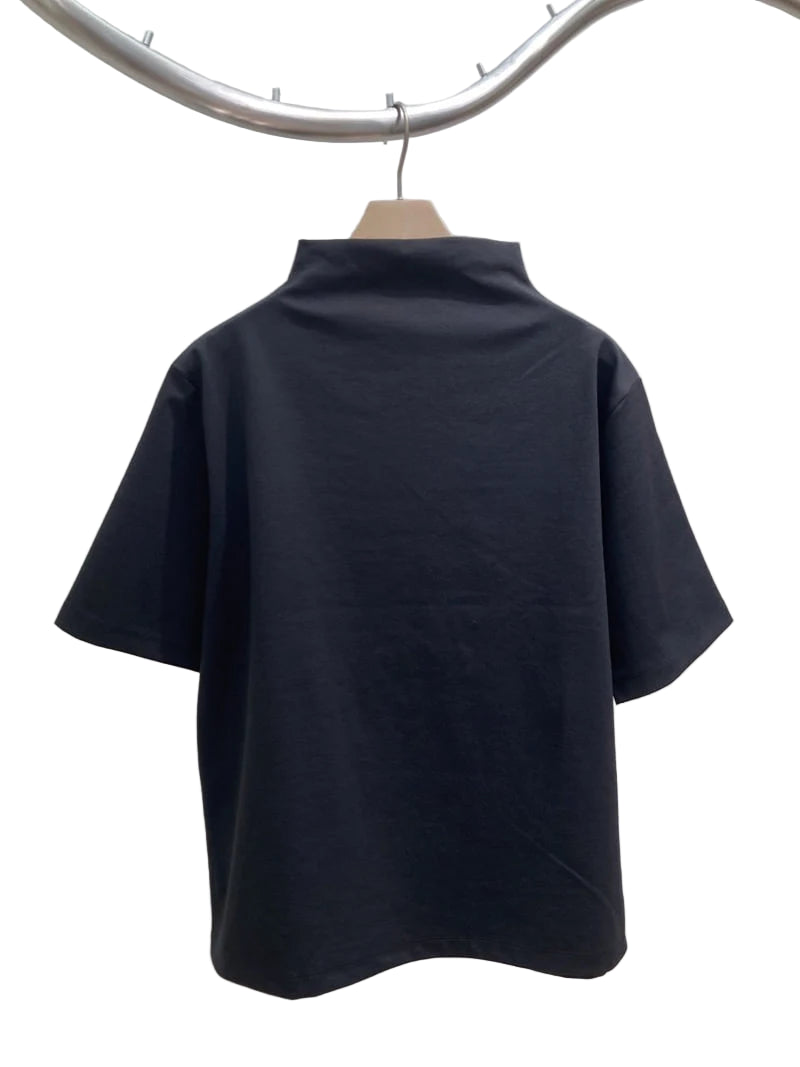 Clever Alice Mock Neck Short Sleeve Tee