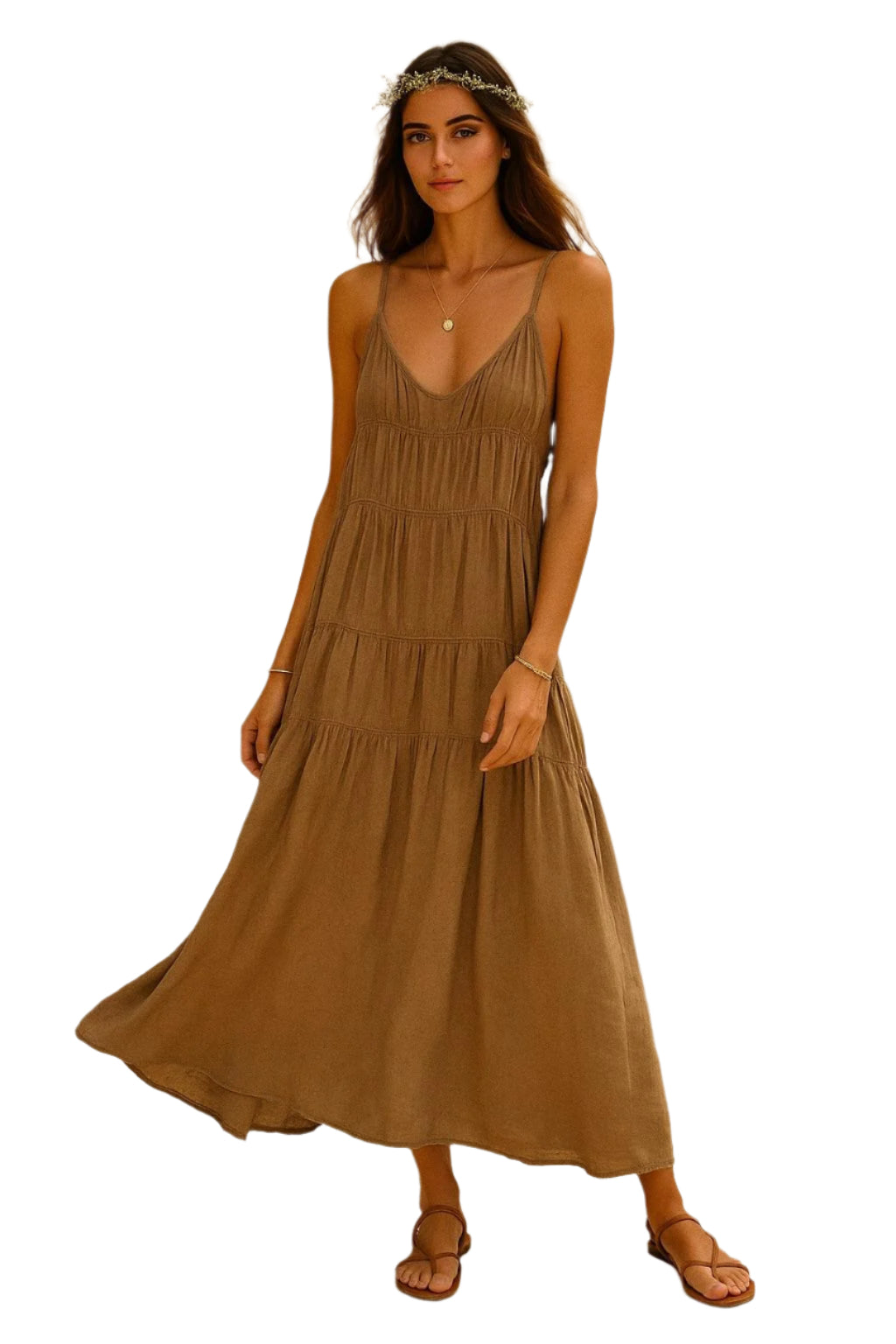 Garçonne Ruched Maxi Dress