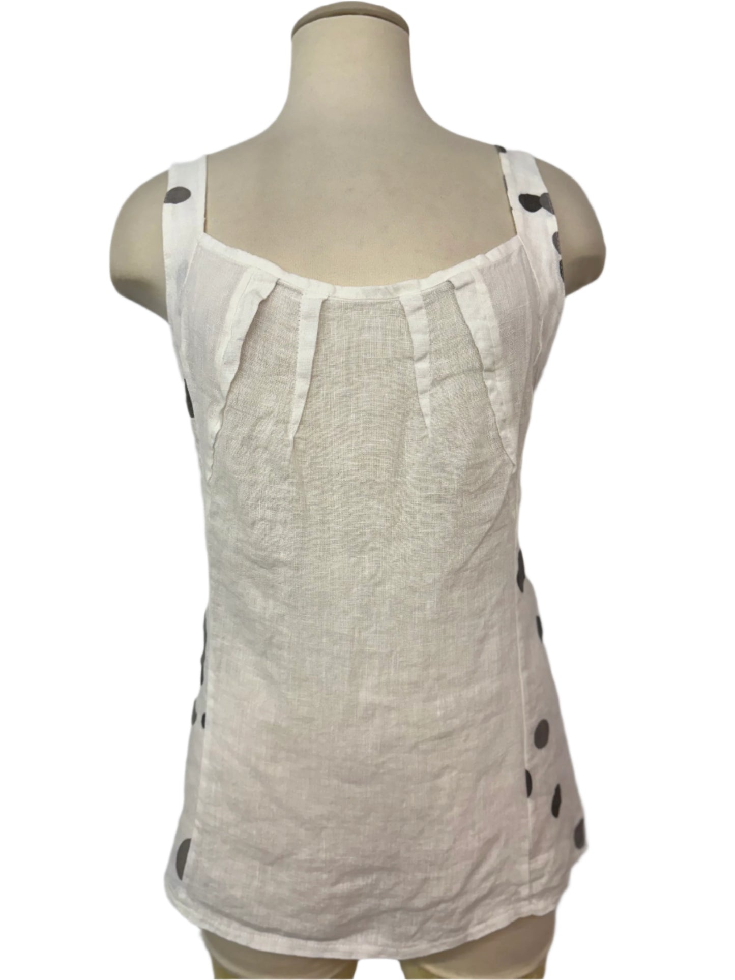 Inizio Linen Polka Dot Tank Top