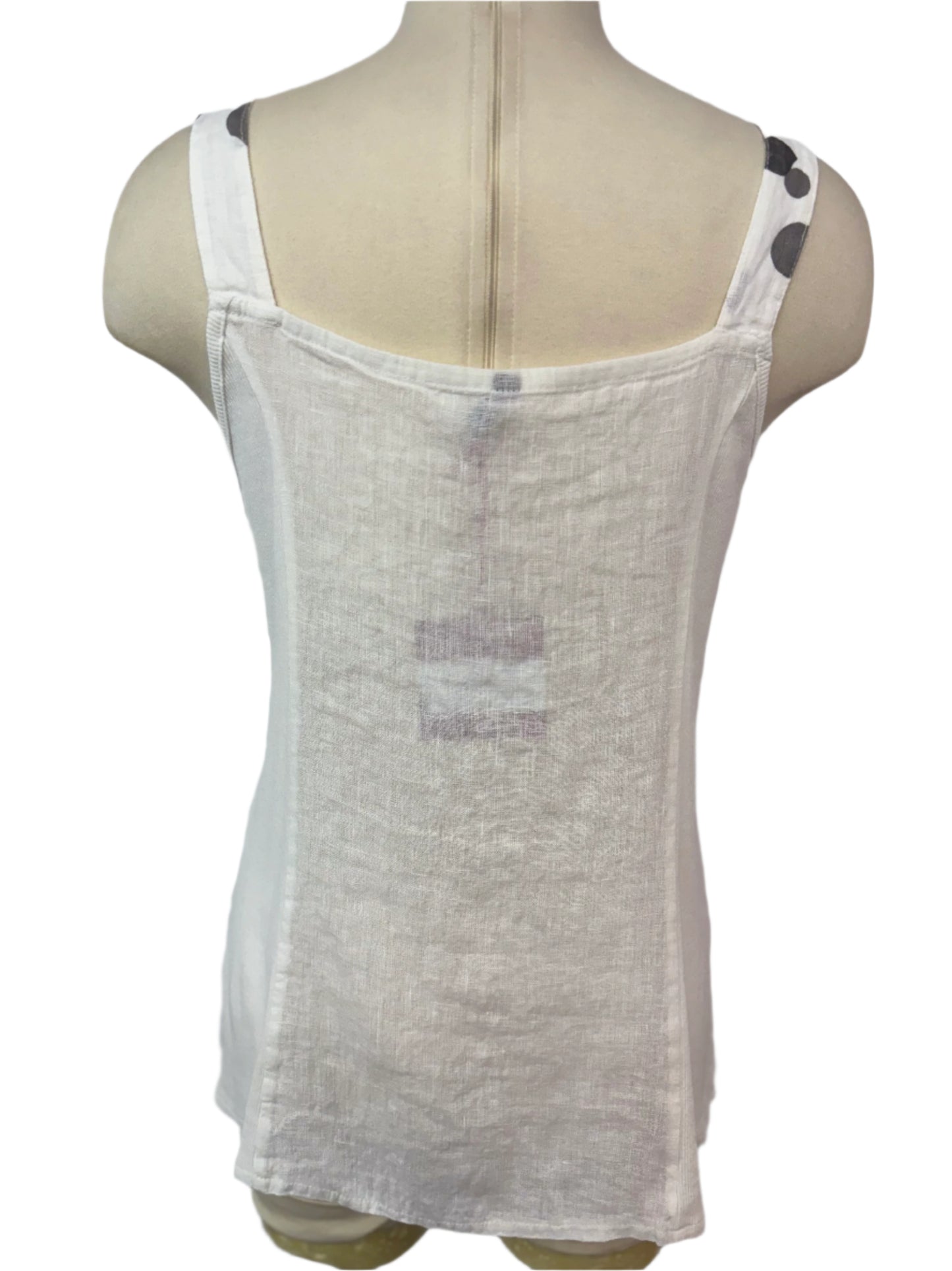 Inizio Linen Polka Dot Tank Top