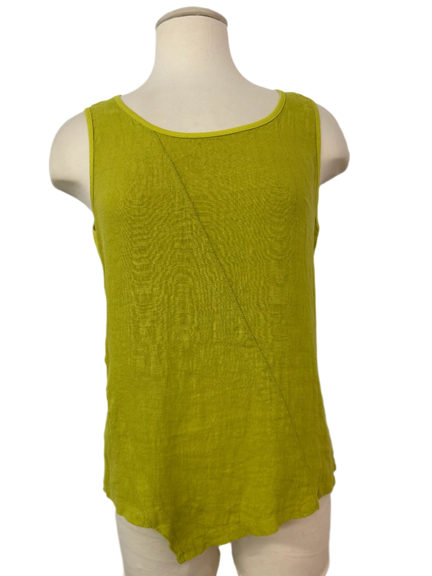 Inizio Linen Green Tank Top