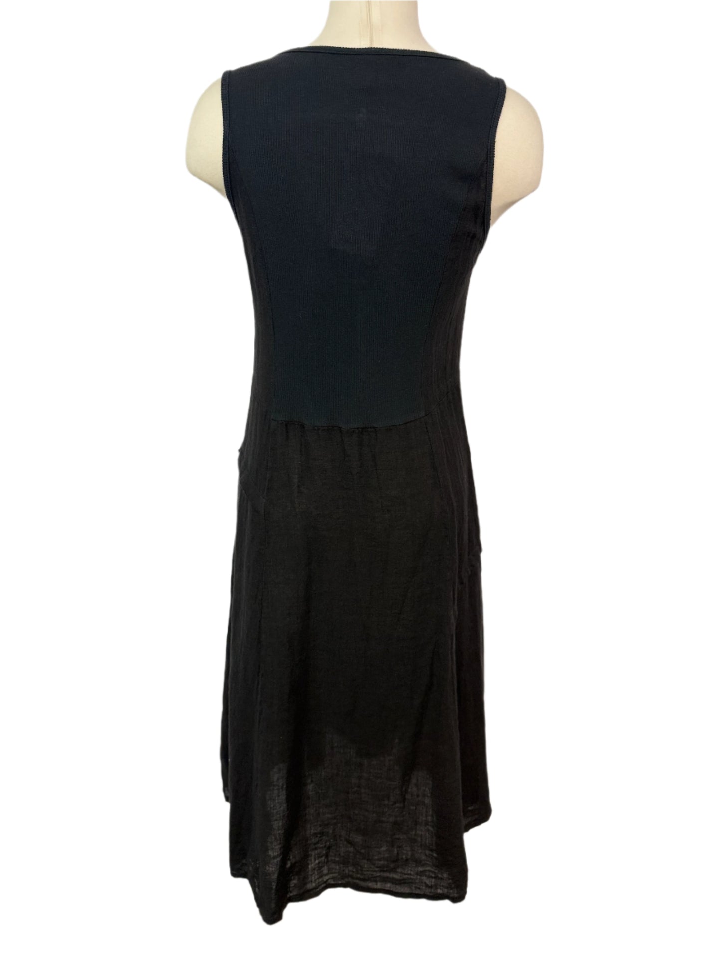 Inizio Black Linen Dress
