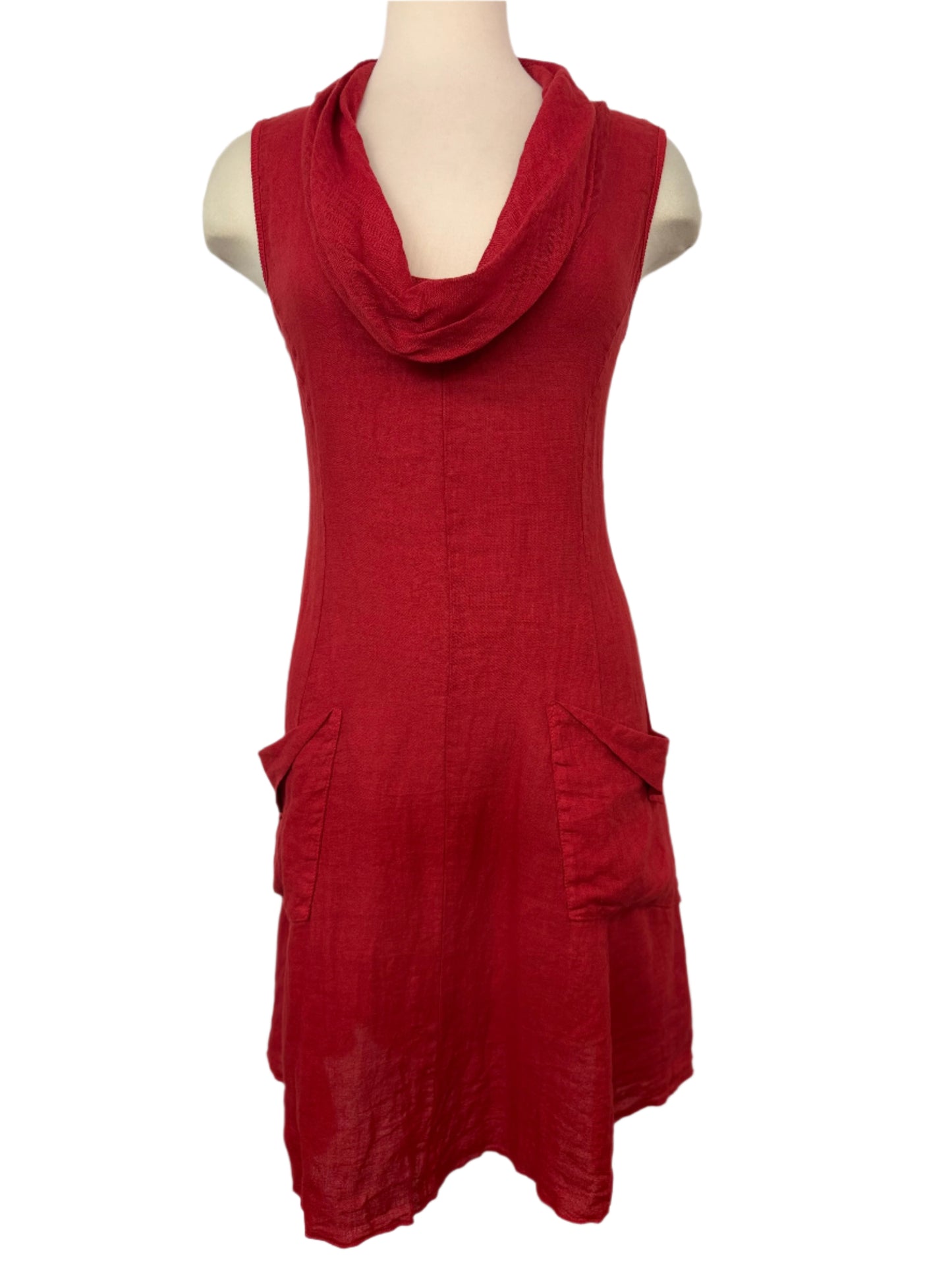 Inizio Linen Cowl Neck Dress