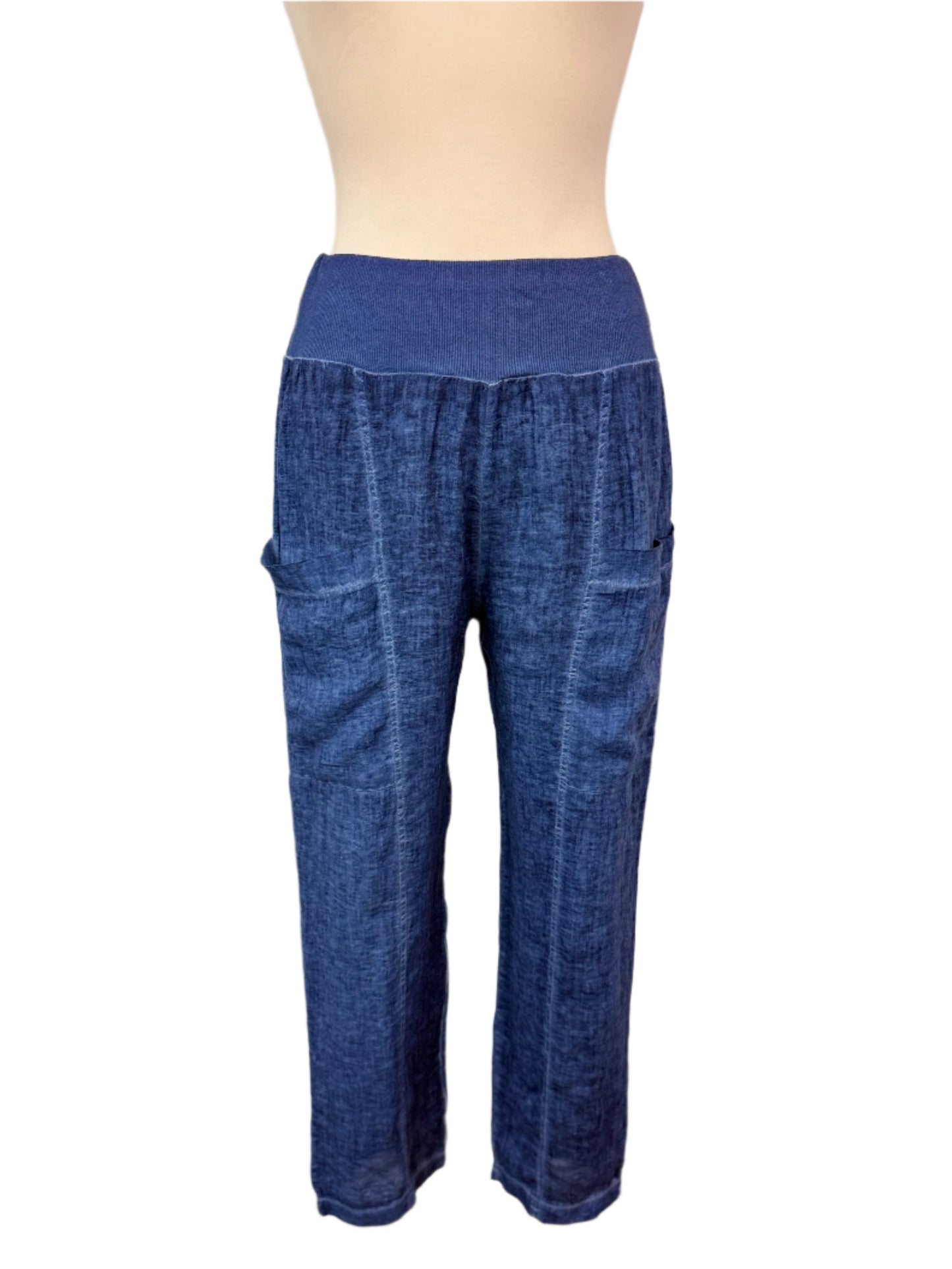 Inizio Blue Linen Pants