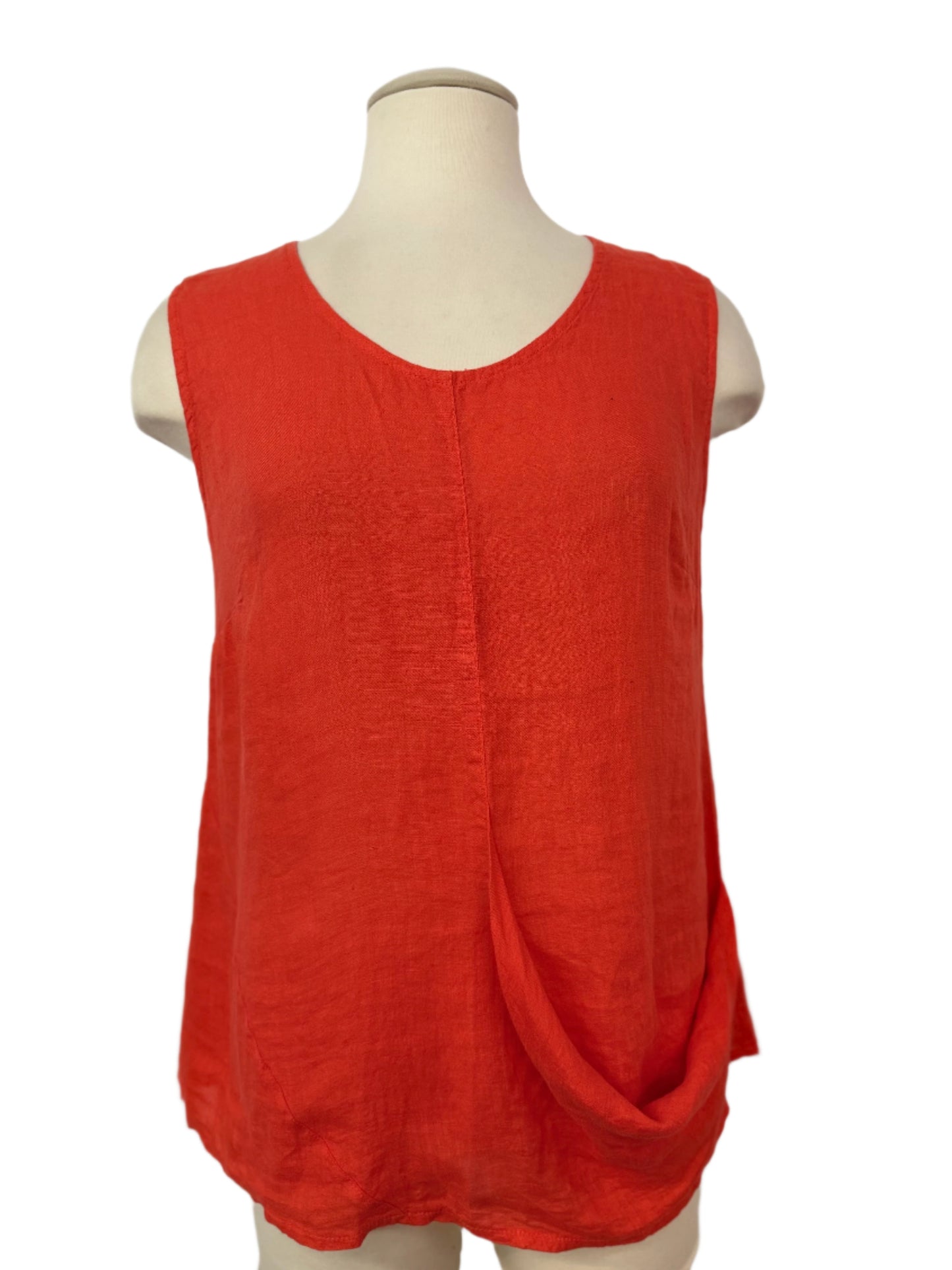 Inizio Blossom Orange Linen Top
