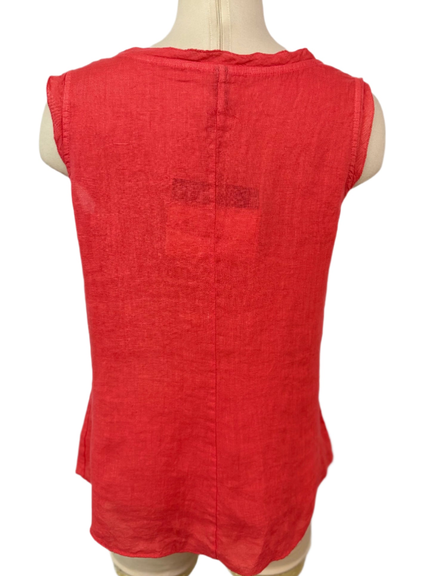 Inizio Coral Pinky Orange Linen Top