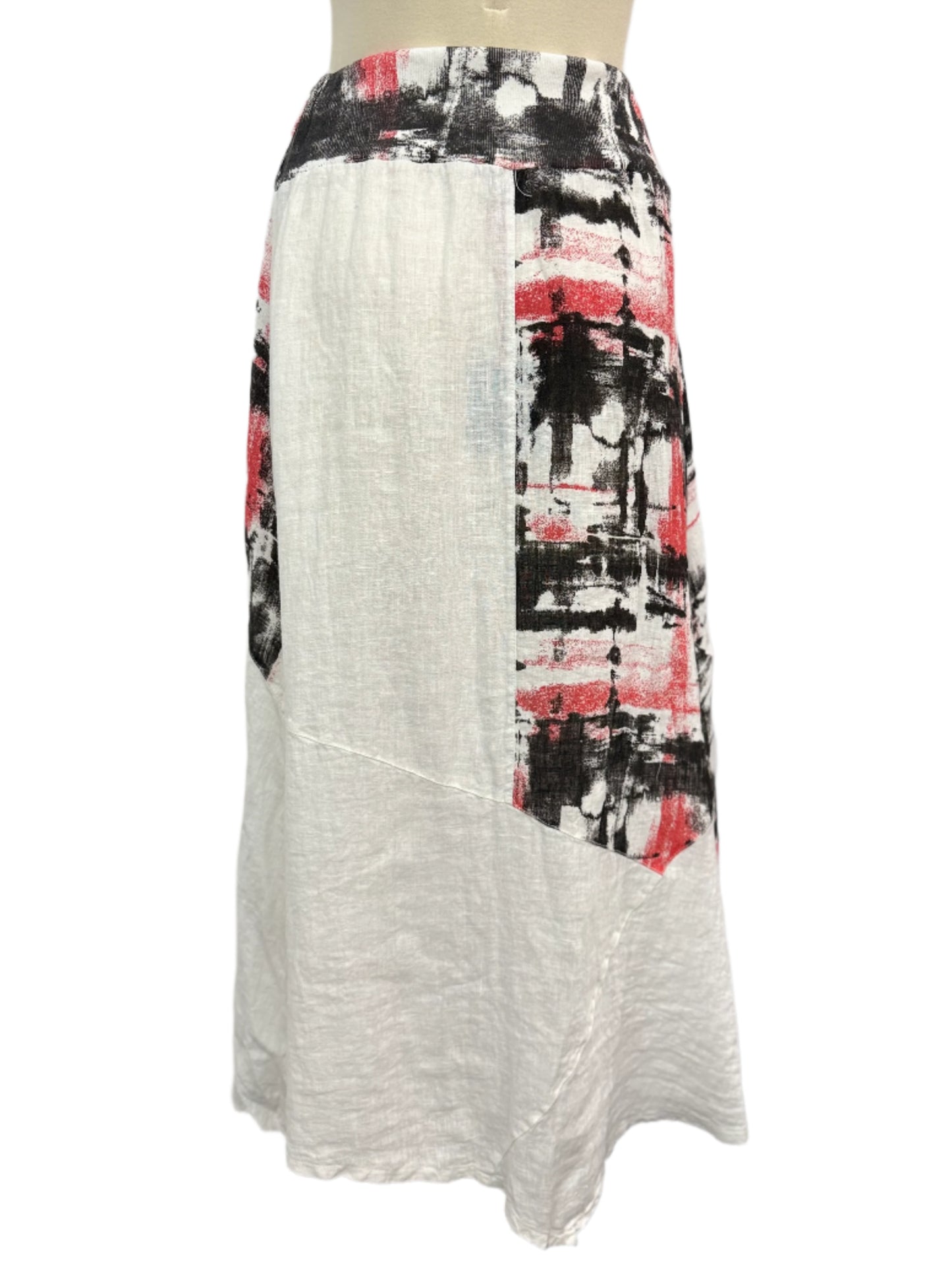 Inizio Painted Linen Maxi Skirt