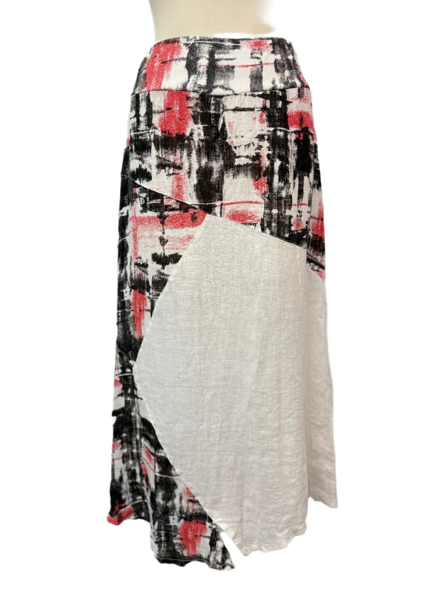 Inizio Painted Linen Maxi Skirt