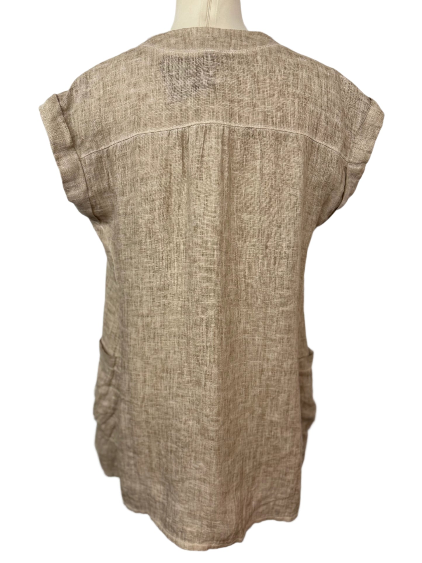 Inizio Sand V-neck Mini Dress