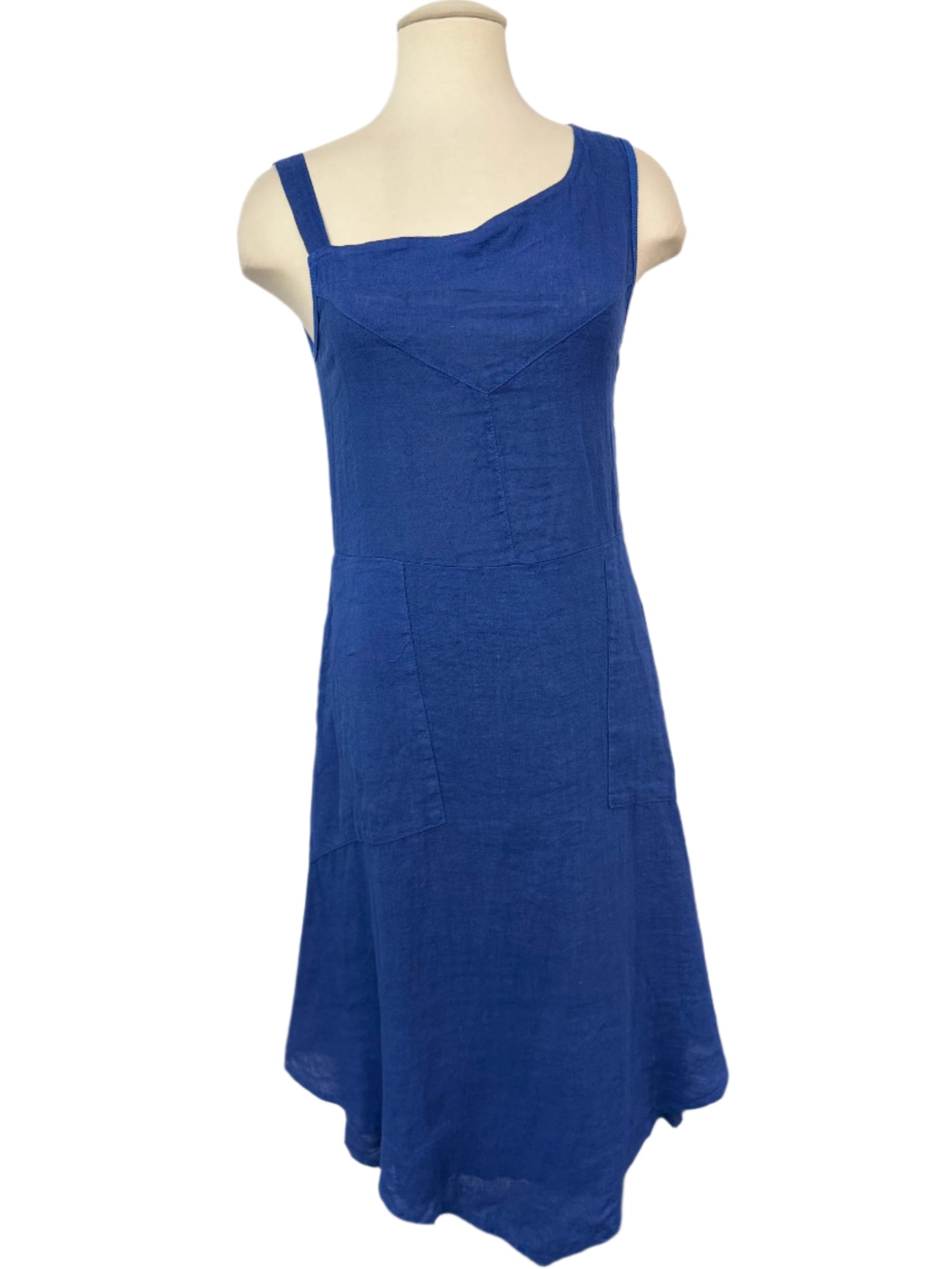 Inizio Blue Double Layered Linen Dress