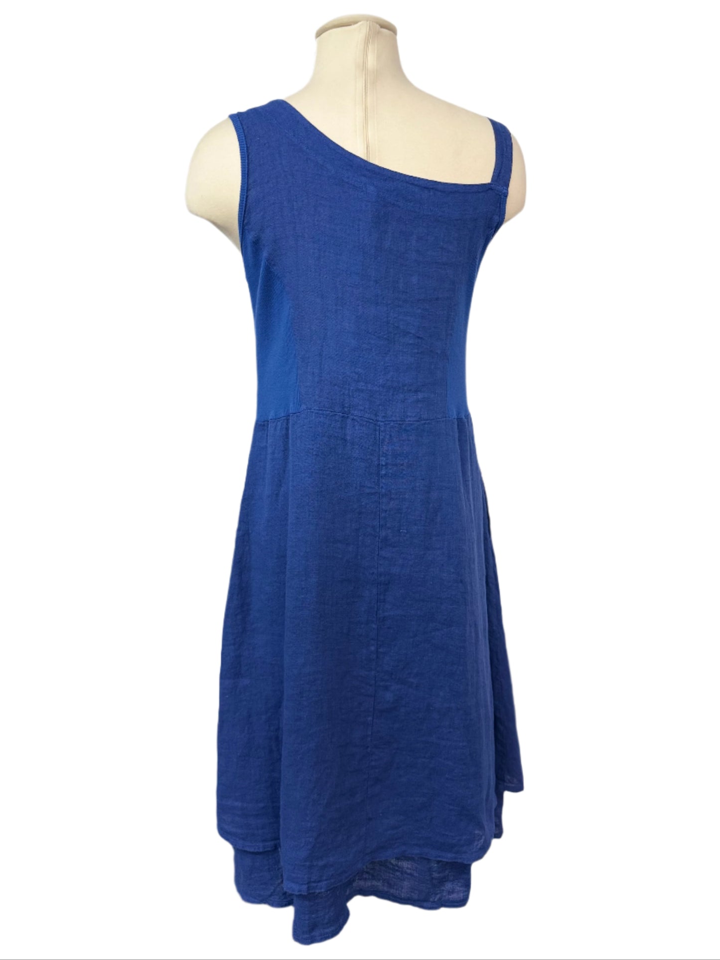 Inizio Blue Double Layered Linen Dress