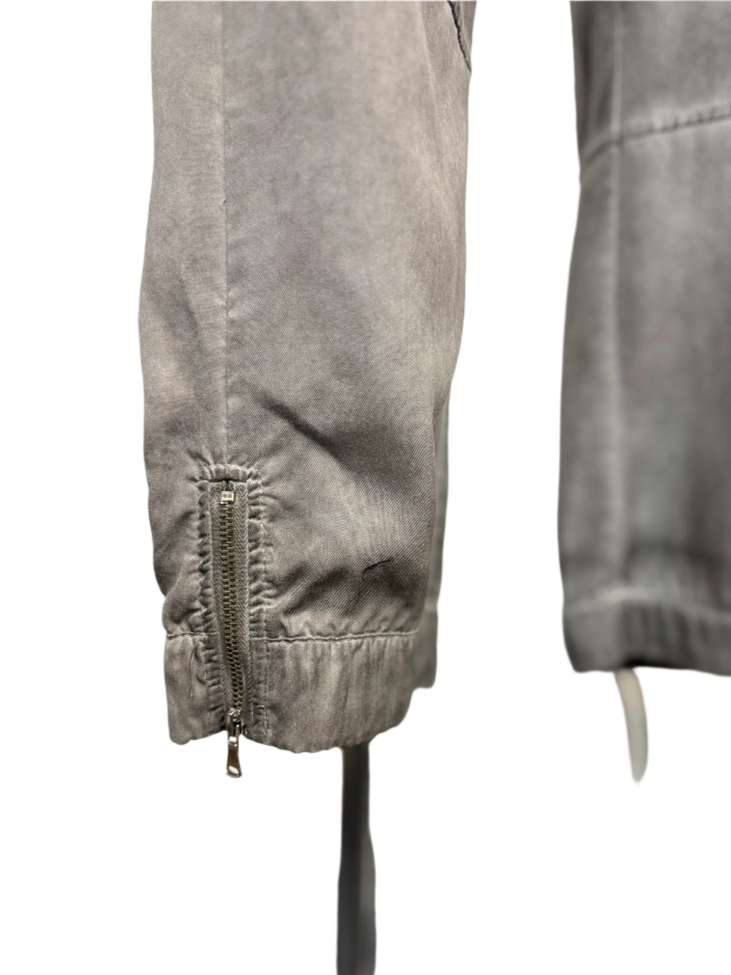 Inizio Smokey Grey Linen Pants with Zipper