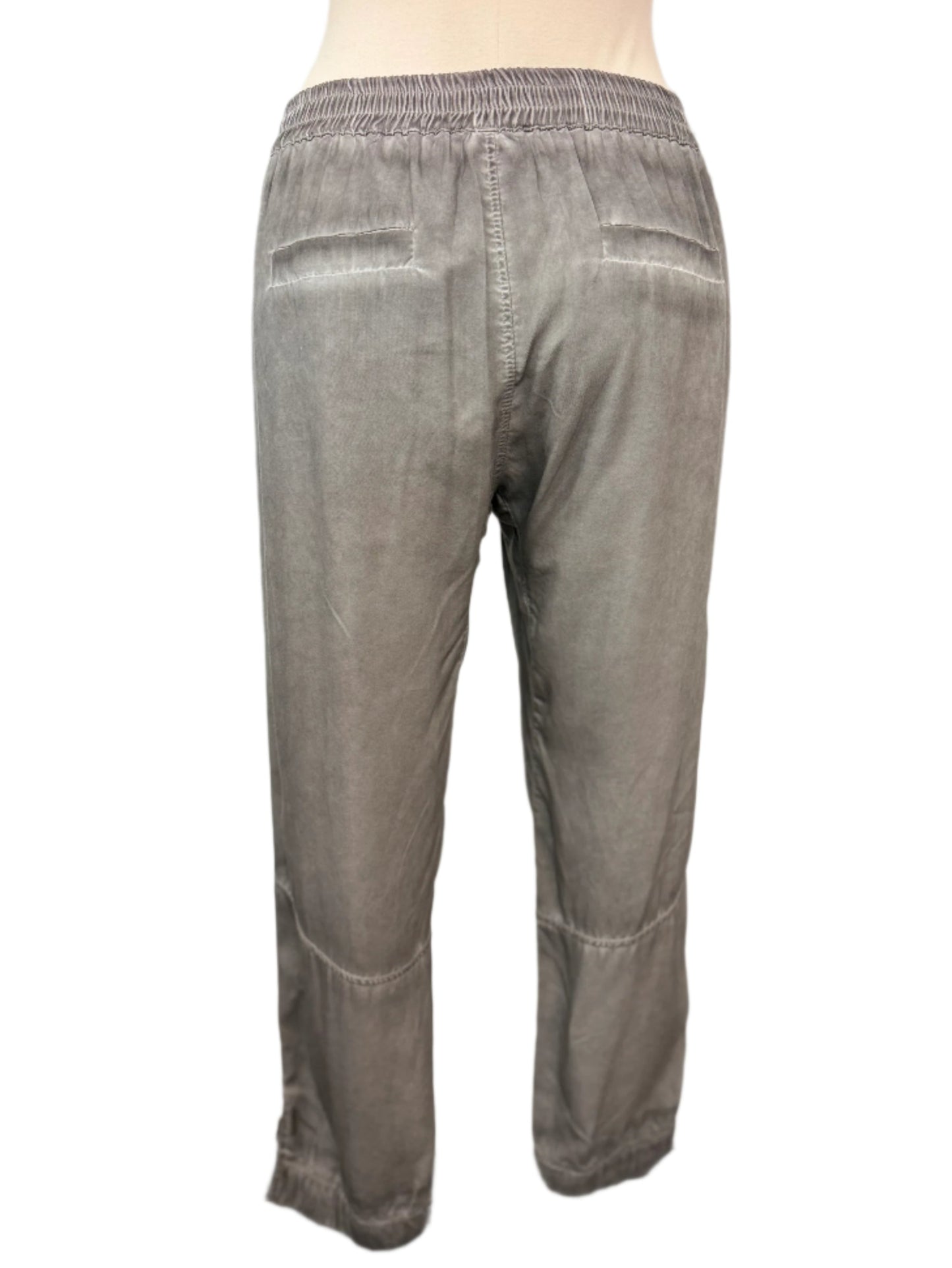 Inizio Smokey Grey Linen Pants with Zipper