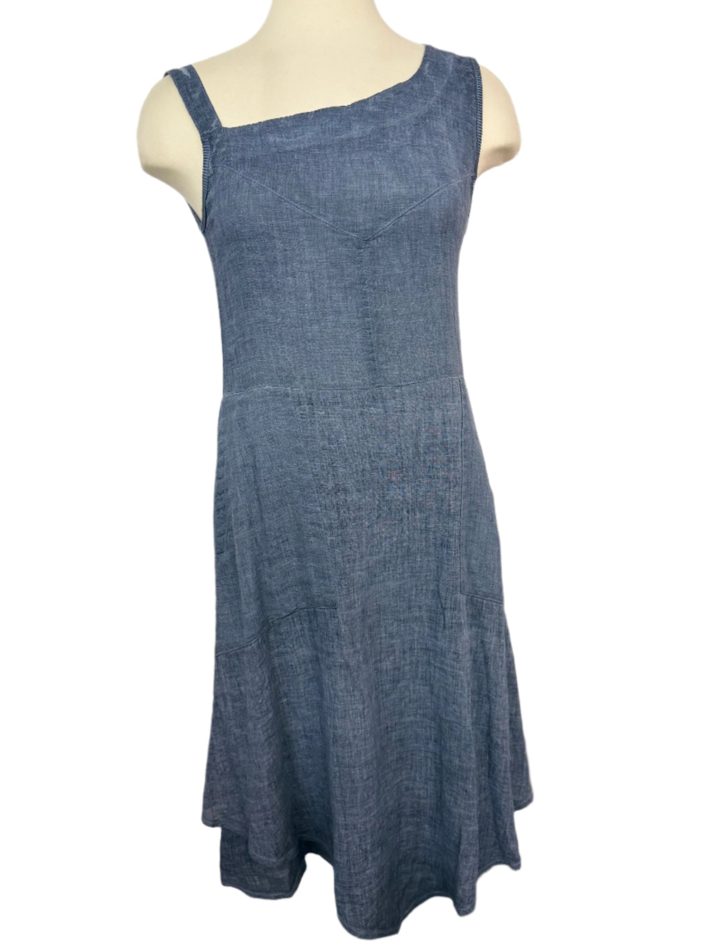 Inizio Midnight Blue Linen Dress