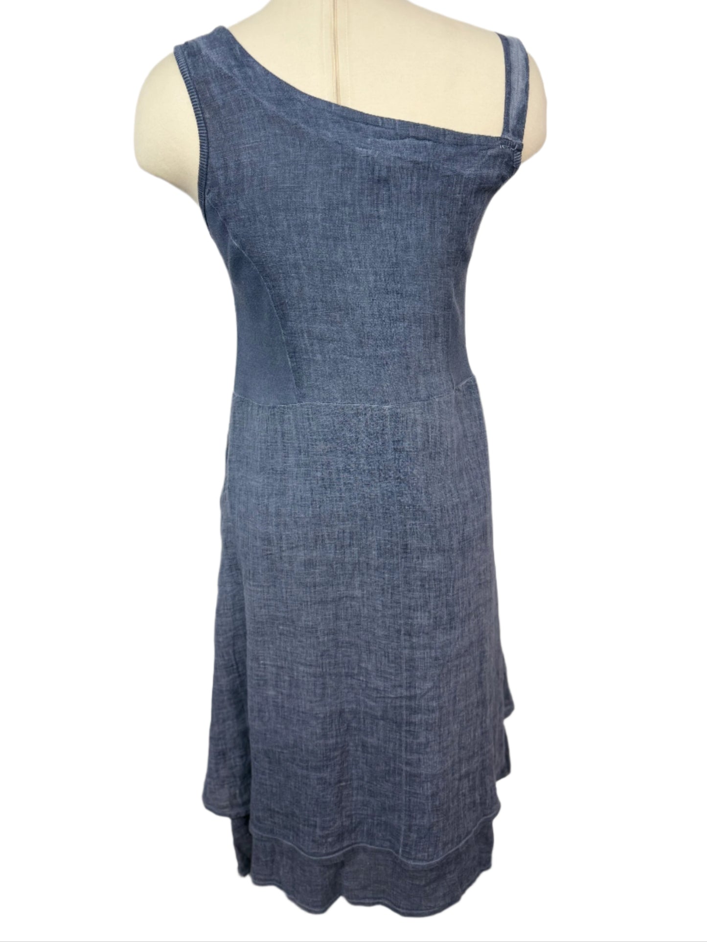 Inizio Midnight Blue Linen Dress