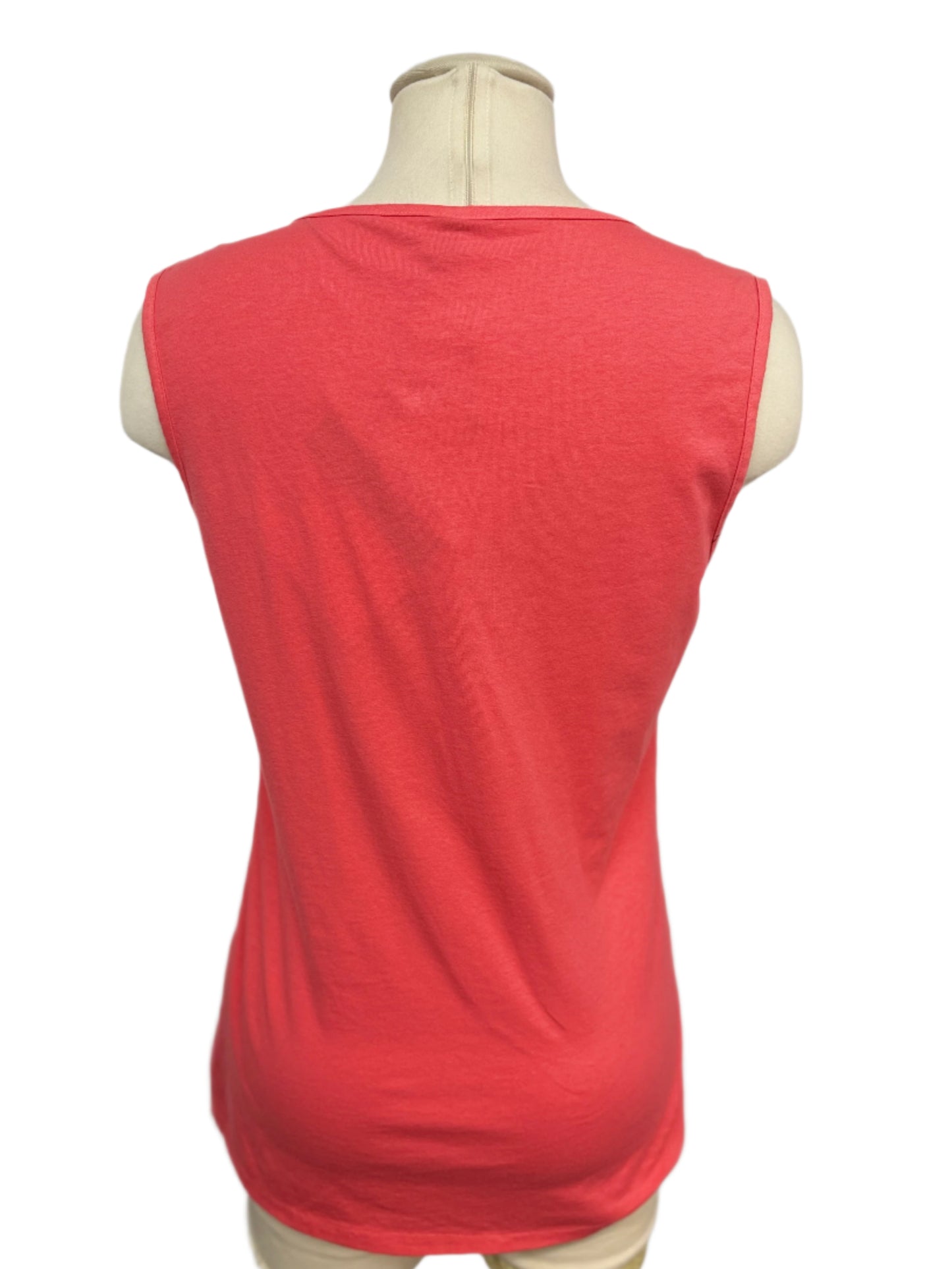 Inizio Flamingo Pink Linen V-Neck Top