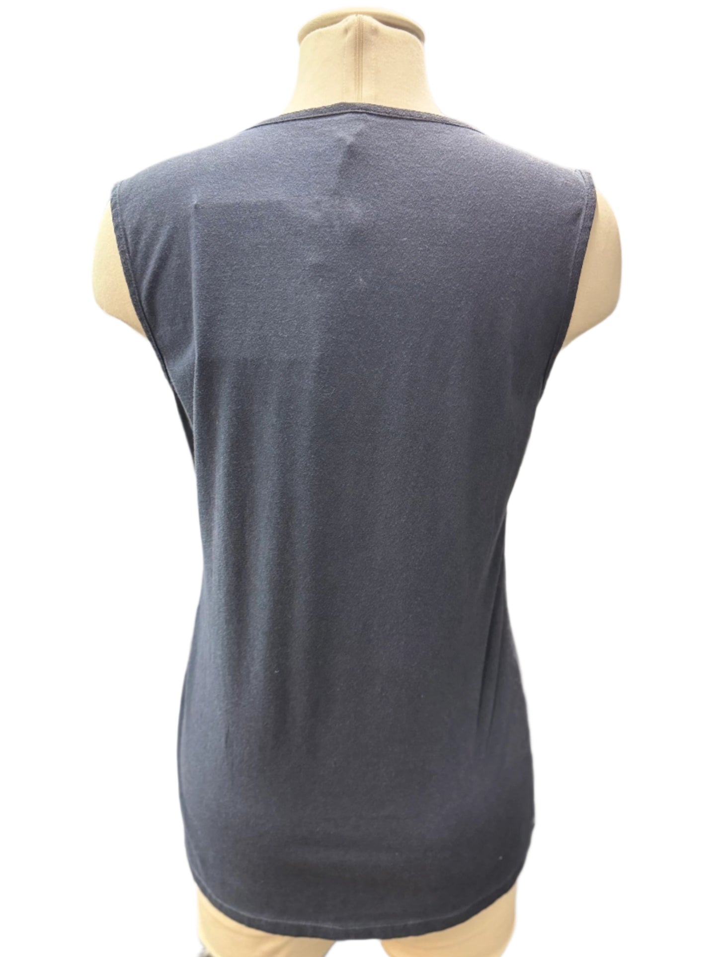 Inizio Grey Blue Linen Top