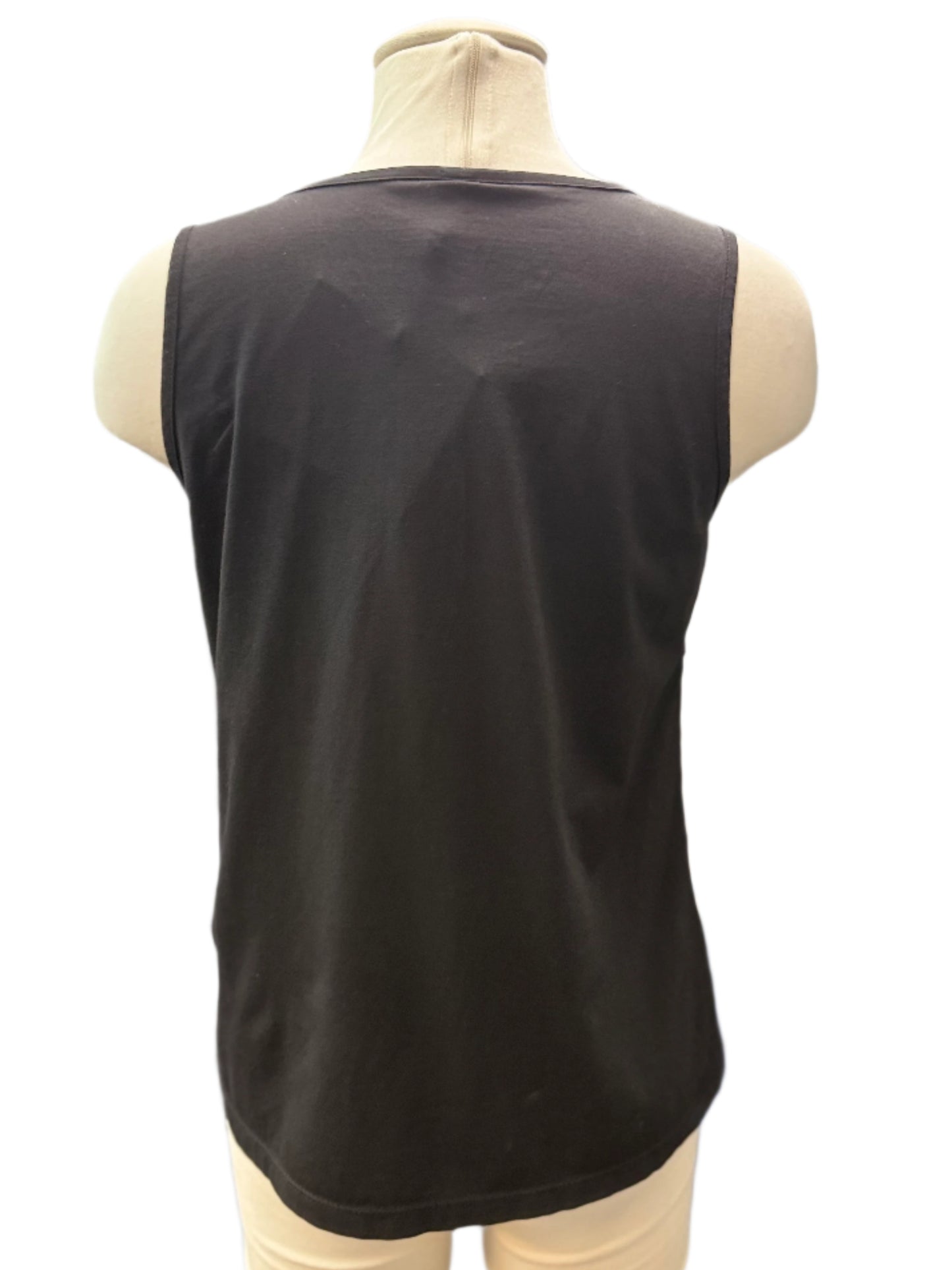 Inizio Black Linen Tank Top