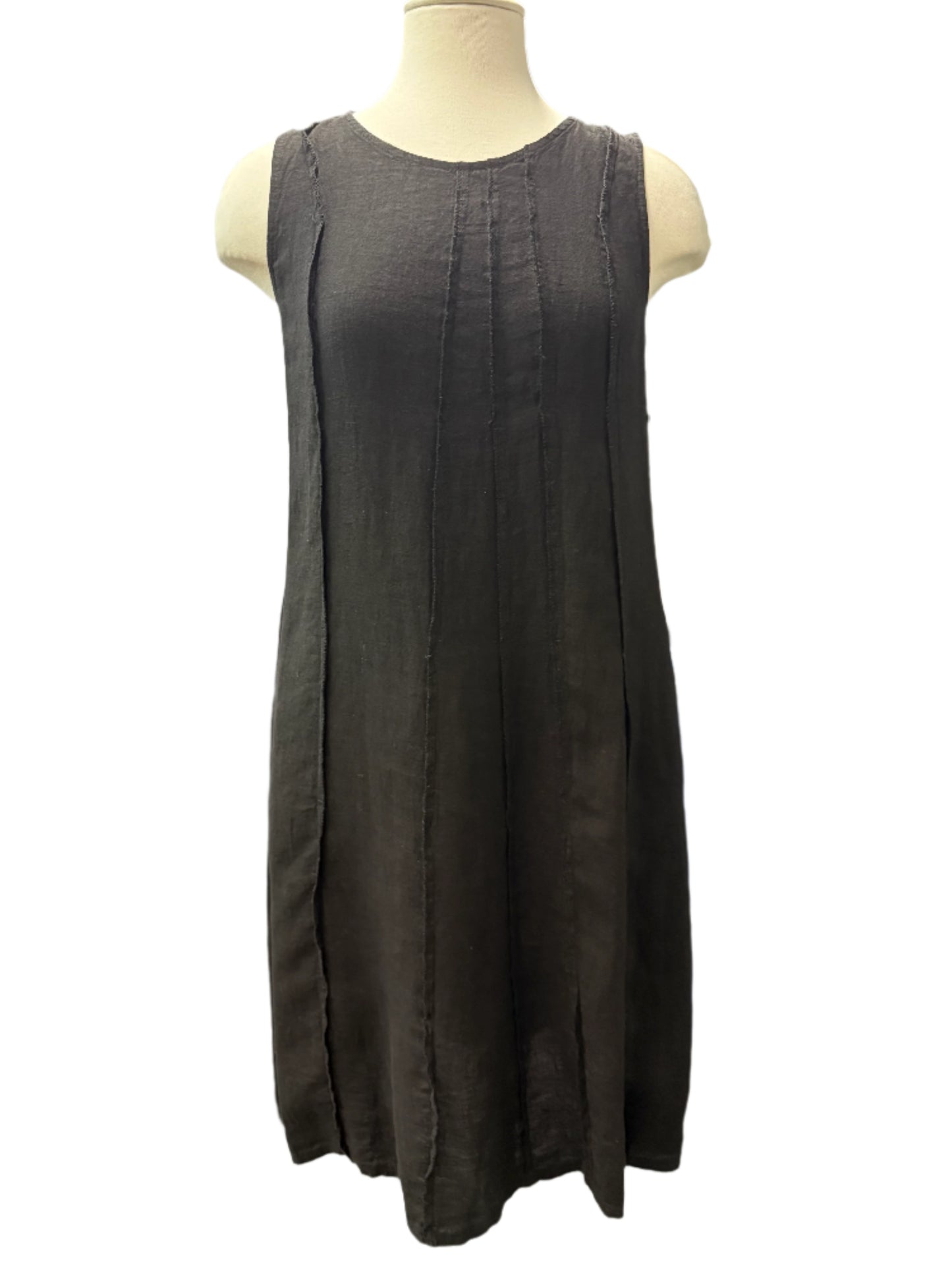 Inizio Black Linen Dress