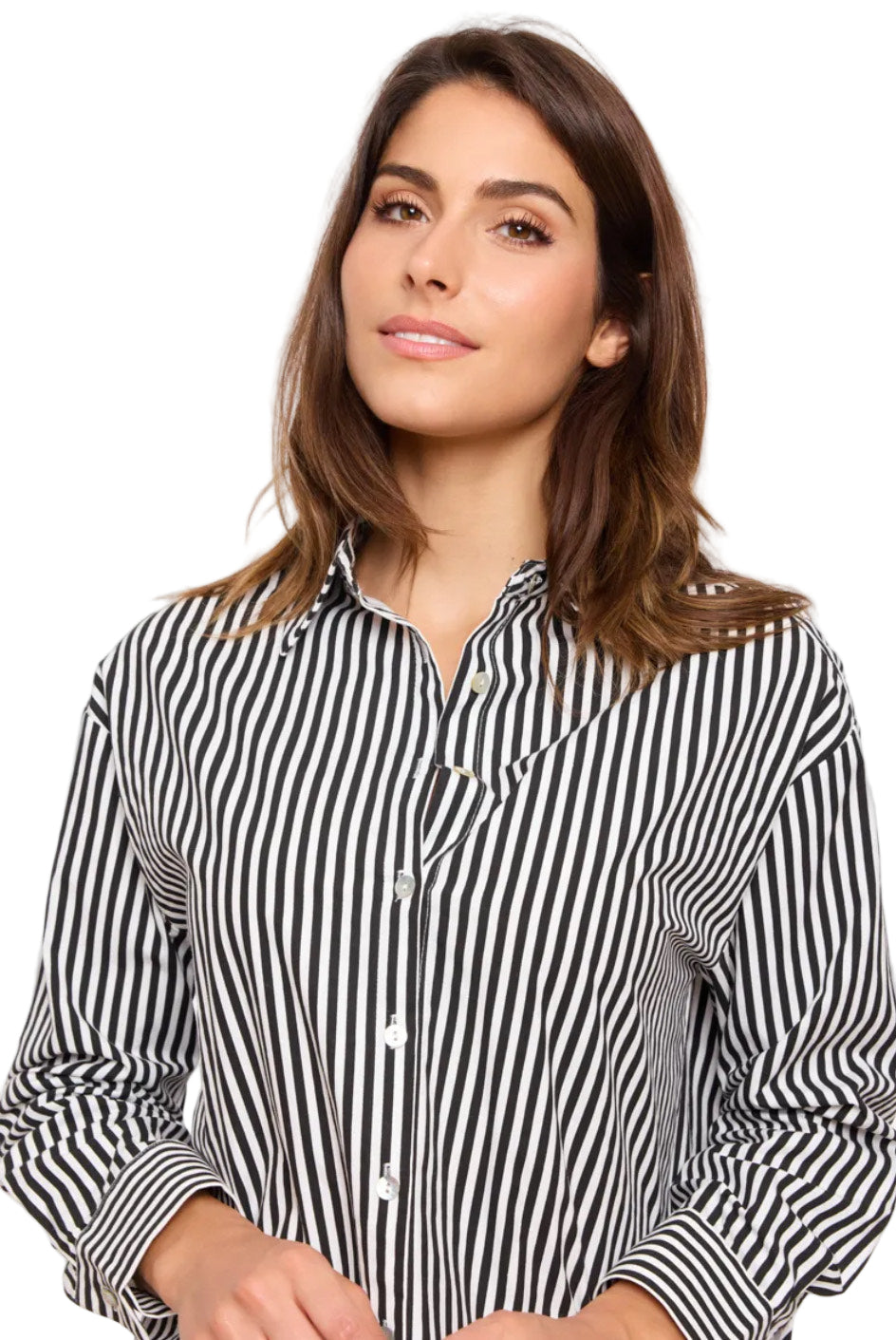 Sweewe Paris Classic Striped Button-Up in Black