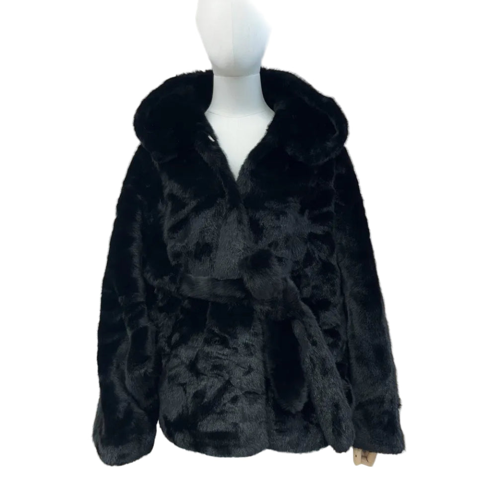 Clever Alice Mid Length Faux Fur Coat