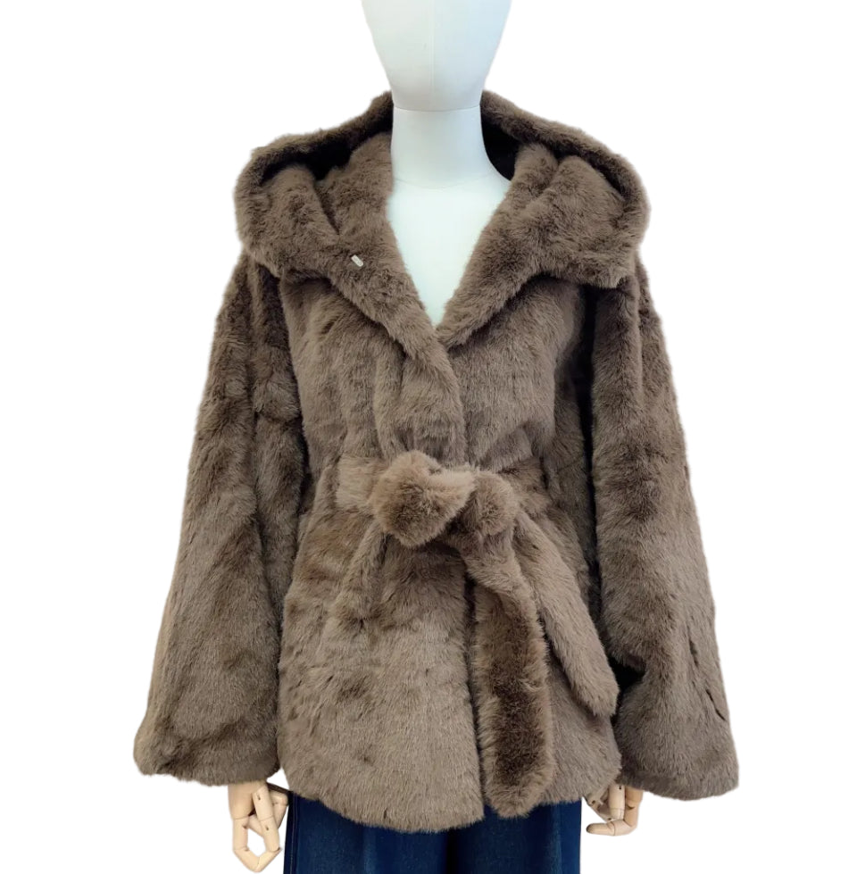 Clever Alice Mid Length Faux Fur Coat