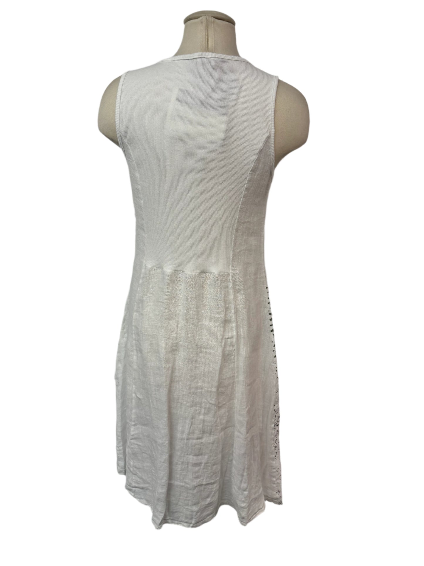 Inizio Paint Splatter Linen Tank Dress