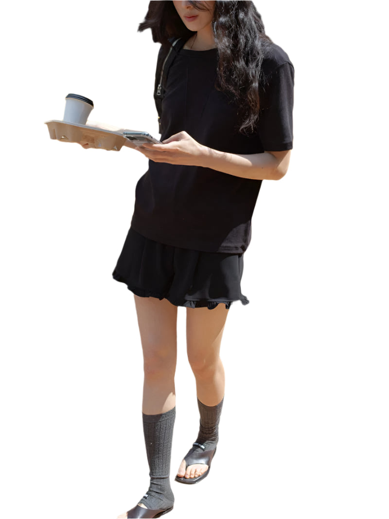 Clever Alice Backless Tee in Black Only