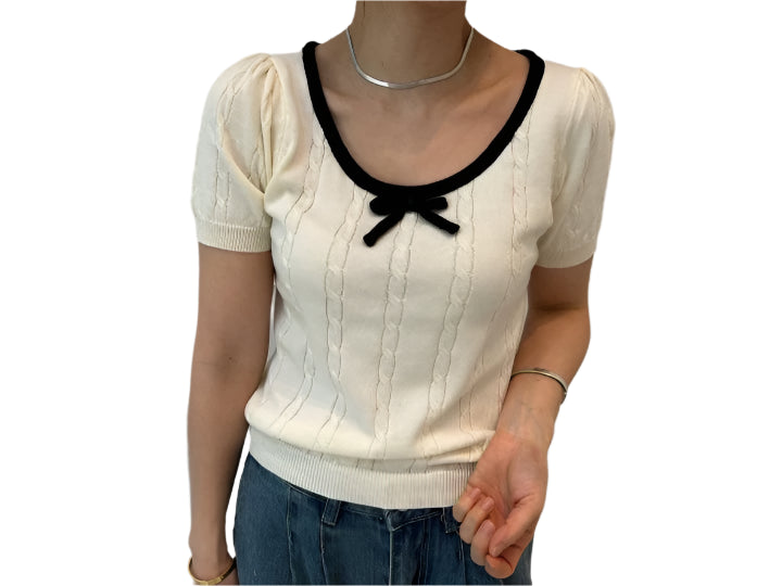 Clever Alice Ribbon Knit Top