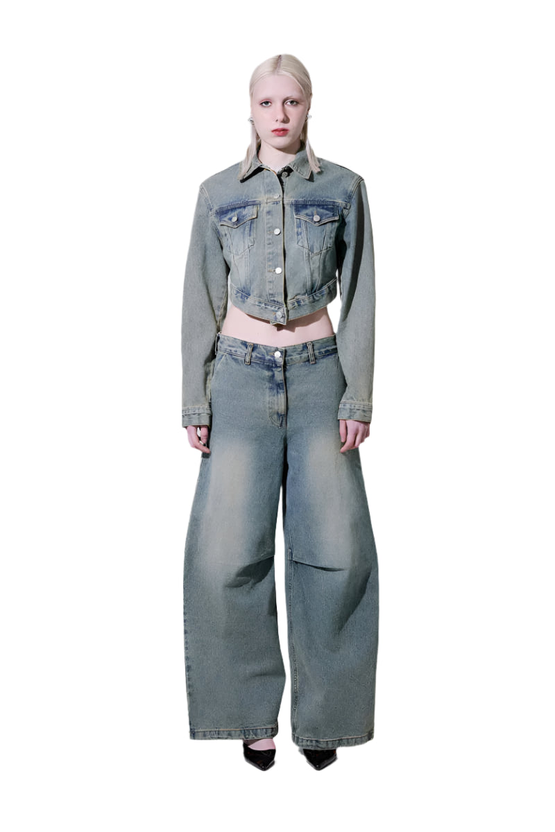 Clever Alice V Cutting Denim Jacket