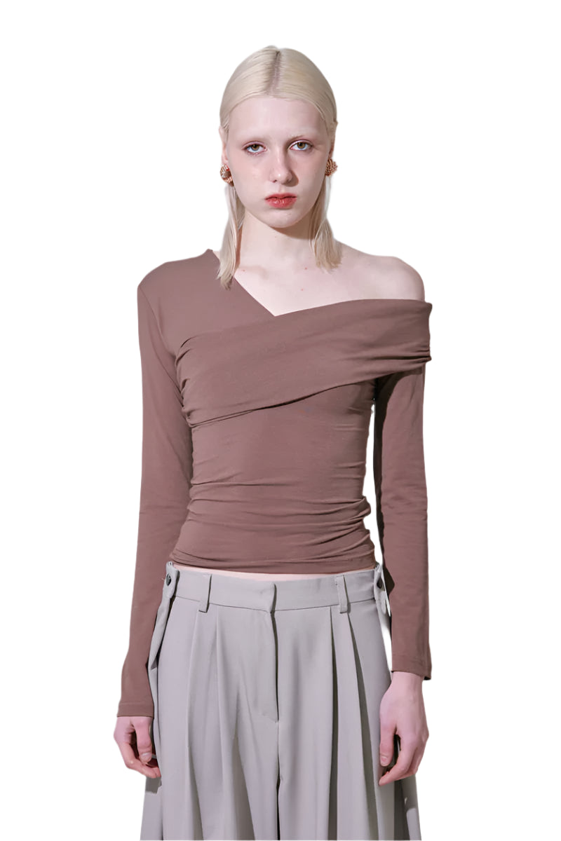 Clever Alice Unbalanced Drape Top