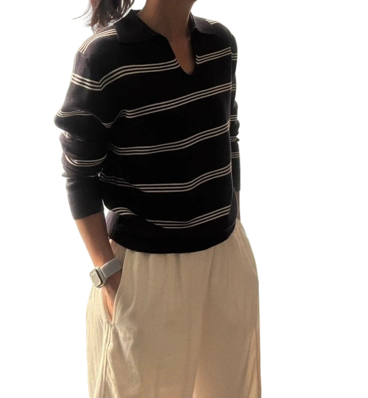 Clever Alice Coast Collar Knit Top
