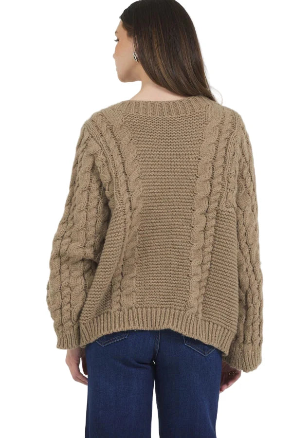 Stellah CABLE OVERSIZE PULLOVER SWEATER