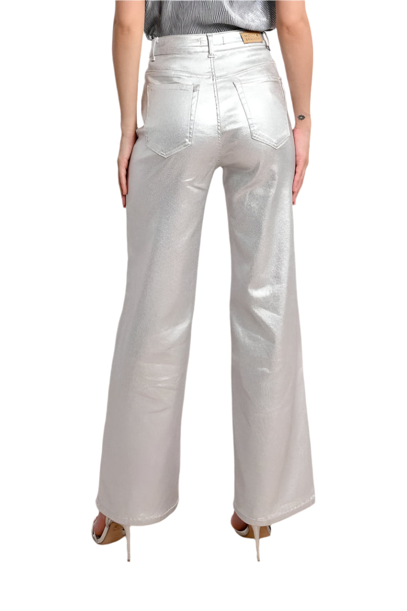Molly Bracken Coated Silver Pants