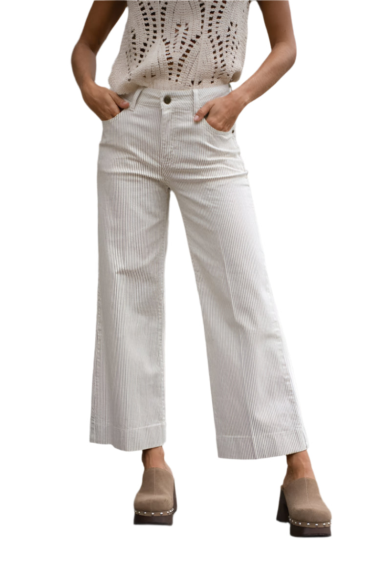 Oraije Paris Windy Jean in Green Pinstripe