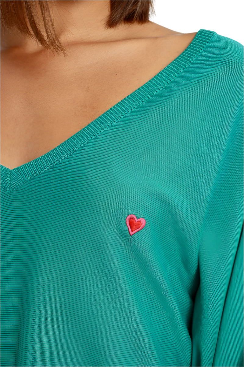 Molly Bracken Heart Cropped Sweater