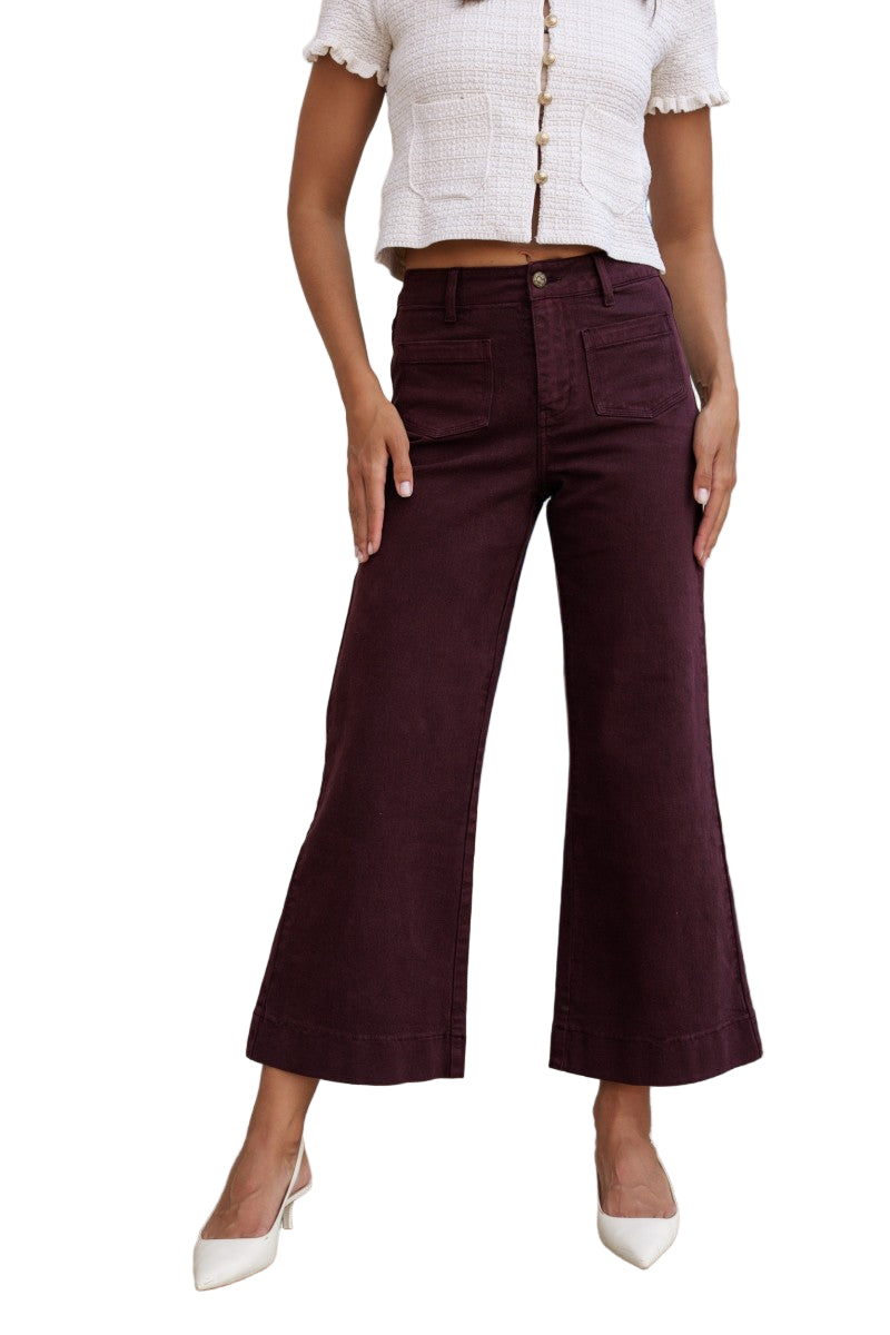 Oraije Paris Gasparette Cropped Denim in Bordeaux