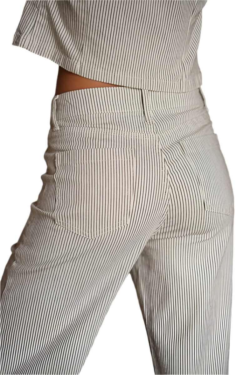 Oraije Paris Gasparette Black Pinstripe Cropped Jean